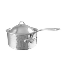 Mauviel Mauviel M'ELITE Hammered 5-Ply Sauce Pan With Lid, Cast Stainless Steel Handles, 1.8-Qt Mauviel M'ELITE Sauce Pan With Lid, Cast Stainless Steel Handles, 1.8-Qt - Mauviel USA