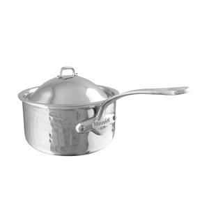 Mauviel 1830 Mauviel M'ELITE Hammered 5-Ply Sauce Pan With Lid, Cast Stainless Steel Handles, 1.8-Qt Mauviel M'ELITE Sauce Pan With Lid, Cast Stainless Steel Handles, 1.8-Qt - Mauviel USA