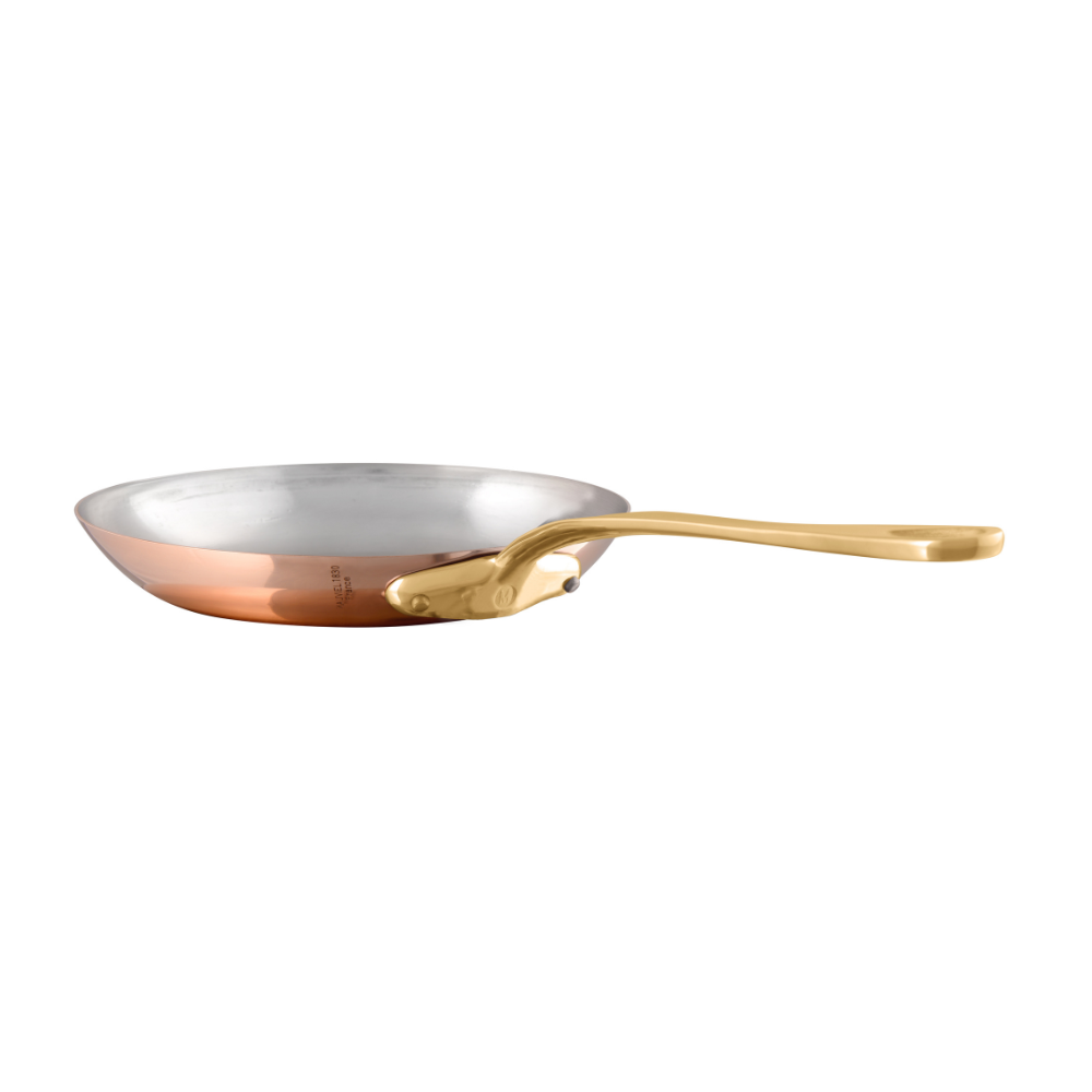 Mauviel M'TRADITION Polished Copper & Tin Inside Round Frying Pan With Bronze Handle, 8-In - Mauviel USA