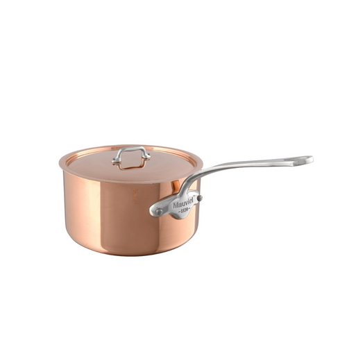 Mauviel M'150 S Sauce Pan With Lid, Cast Stainless Steel Handles, 1.9-Qt - Mauviel USA