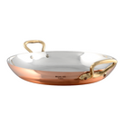 Mauviel M'Tradition Polished Copper & Tin Inside Round Pan With Brass Handles - Mauviel1830