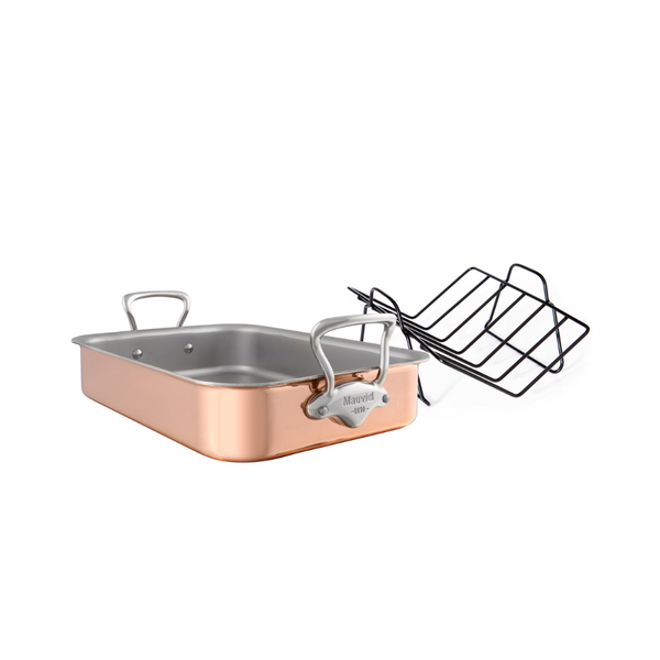 Mauviel M Heritage 150s Copper Roasting Pan with Rack