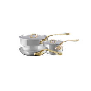 Mauviel 1830 Mauviel M'COOK B 5-Ply 5-Piece Cookware Set With Brass Handles Mauviel M'COOK B 5-Piece Cookware Set With Bronze Handles - Mauviel USA