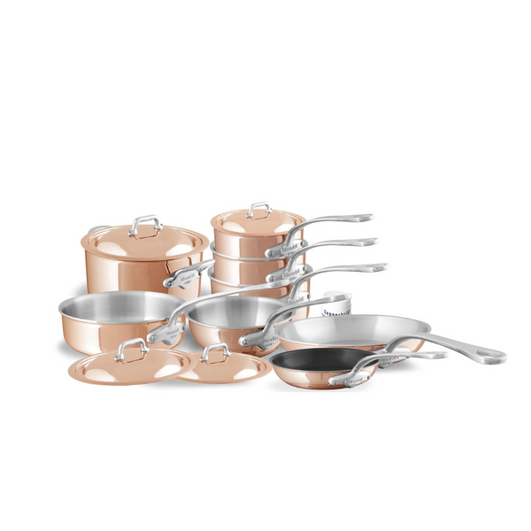 Mauviel M'6 S Induction Copper 3-Piece Sauce Pan Set With Cast Stainle, Mauviel USA