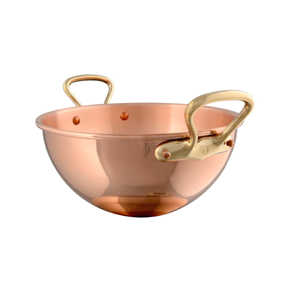 Mauviel M'PASSION Egg White Beating Bowl With Bronze Handles, 4.9-Qt - Mauviel USA