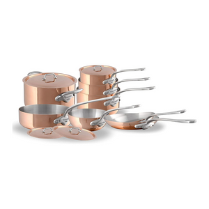 Mauviel 1830 Mauviel M'Heritage 150 S 12-Piece Copper Cookware Set with Cast Stainless Steel Handles Mauviel M'150 S 12-Piece Cookware Set With Cast Stainless Steel Handles - Mauviel USA