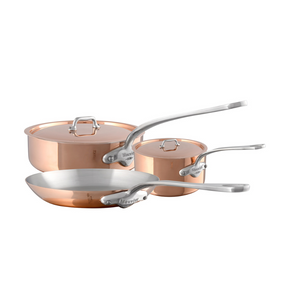 Mauviel 1830 Mauviel M'Heritage 150 S 5-Piece Copper Cookware Set With Cast Stainless Steel Handles Mauviel M'150 S 5-Piece Cookware Set With Cast Stainless Steel Handles - Mauviel USA