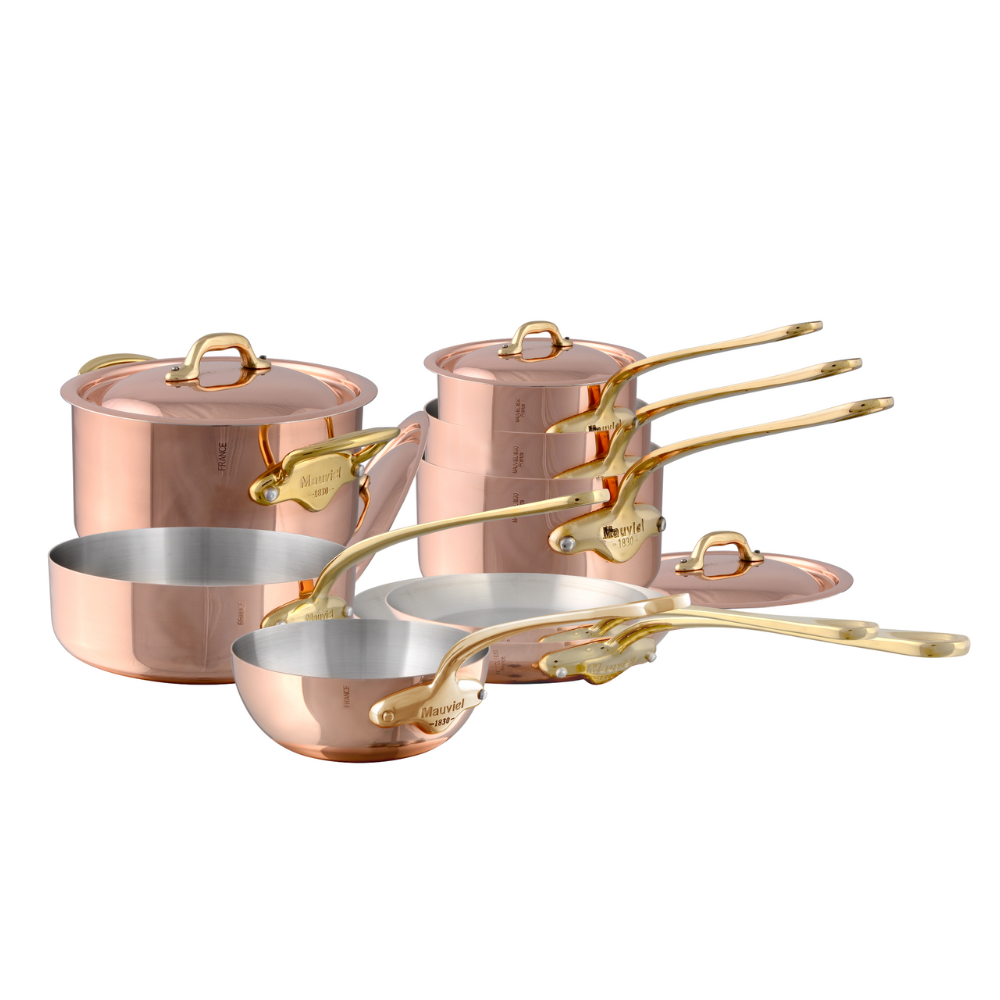 12-Piece Gold Handle Stainless Steel Pots Gas Stove Pans Suitable