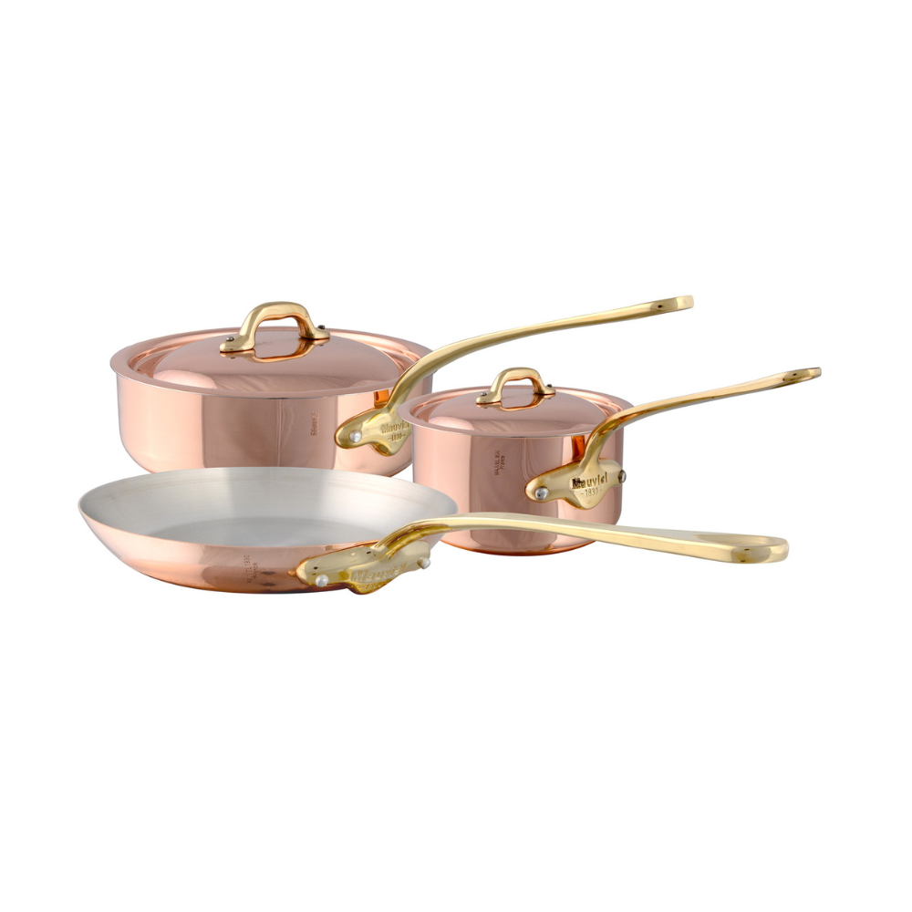 Mauviel M'Heritage M'150 B 5-Piece Copper Cookware Set With Brass Hand