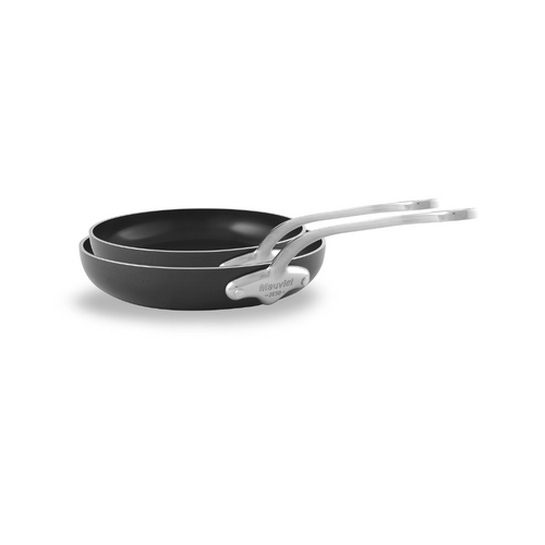 Mauviel M'STONE 3 2-Piece Frying Pan Set With Cast Stainless Steel Handles - Mauviel USA