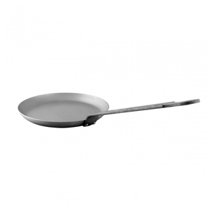 Mauviel M'STEEL Black Carbon Steel Crepe Pan With Iron Handle, 9.4-In - Mauviel1830