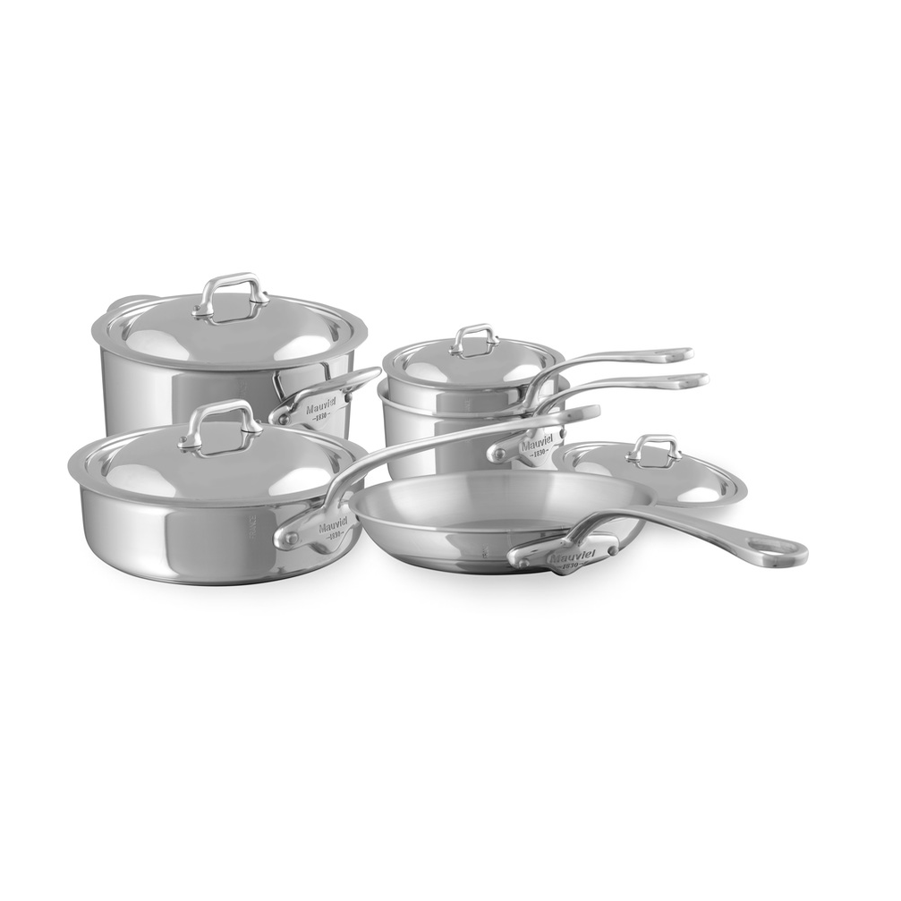 Mauviel 1830 M'COOK 9-Piece Cookware Set With Cast Stainless Steel Handles - Mauviel USA