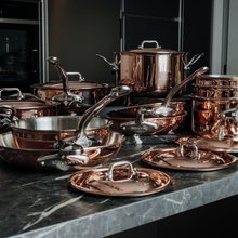 Mauviel Mauviel M'Heritage M'6 S 12-Piece Induction Copper Cookware Set With Cast Stainless Steel Handles Mauviel M'Heritage M'6 S 12-Piece Induction Copper Cookware Set With Cast Stainless Steel Handles