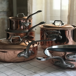 Mauviel Mauviel M'Heritage M'6 S 12-Piece Induction Copper Cookware Set With Cast Stainless Steel Handles Mauviel M'Heritage M'6 S 12-Piece Induction Copper Cookware Set With Cast Stainless Steel Handles