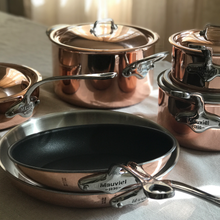 Mauviel 1830 Mauviel M'6 S Induction Copper Curved Splayed Saute Pan With Lid, Cast Stainless Steel Handle, 3.4-Qt Mauviel M'6 S Induction Copper Curved Splayed Saute Pan With Lid, Cast Stainless Steel Handle, 3.4-Qt