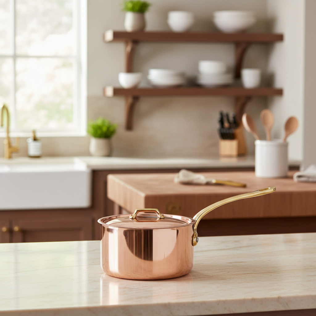 Mauviel M'Heritage M'250 B 10-Piece Cookware Set, Brass Handles - Mauviel1830