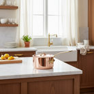 Mauviel M'Heritage M'250 B Copper Sauce Pan With Lid, Brass Handle - Mauviel1830