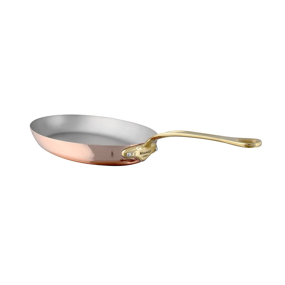 Mauviel M'Heritage M'150 B Copper Oval Frying Pan With Brass Handle - Mauviel1830