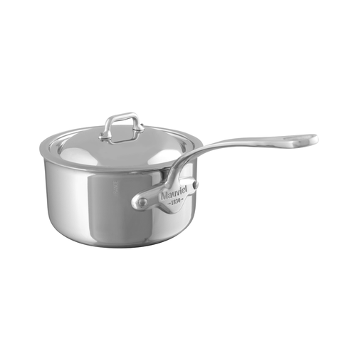 Mauviel M'COOK 5-Ply Sauce Pan with Lid, Cast Stainless Steel Handle, 3.4-Qt - Mauviel1830