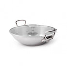 Mauviel M'COOK 5-Ply Wok With Rack, Two Cast Stainless Steel Handles, 12.6-In - Mauviel1830