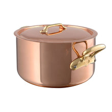 Mauviel Mauviel M'Heritage M'200 B Copper Stewpan With Lid, Brass Handles, 6.1-Qt Mauviel 1830 M'HERITAGE 200 B Stewpan With Lid, Bronze Handles - Mauviel USA