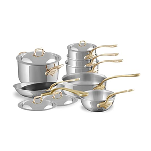 Mauviel 1830 Mauviel M'COOK B 5-Ply 12-Piece Cookware Set With Brass Handles Mauviel 1830 M'COOK BZ 12-Piece Cookware Set With Bronze Handles - Mauviel USA