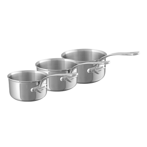 Mauviel 1830 Mauviel M'COOK 5-Ply 3-Piece Saucepan Set With Cast Stainless Steel Handles M'COOK 3 Saucepan 6,3/7/8 In - Mauviel USA