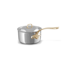 Mauviel Mauviel M'COOK B Sauce Pan With Lid, Brass Handles, 3.4-Qt Mauviel 1830 M'COOK BZ Sauce Pan With Lid, Bronze Handles, 3.4-Qt - Mauviel USA