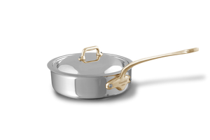 Mauviel 1830 Mauviel M'COOK B 5-Ply Saute Pan With Lid, Brass Handle, 3.2-Qt Mauviel 1830 M'COOK BZ 5-Ply Saute Pan With Lid, Bronze Handle, 3.2-qt - Mauviel USA