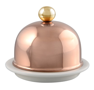 M'TRADITION copper porcelain butter dish - Mauviel USA