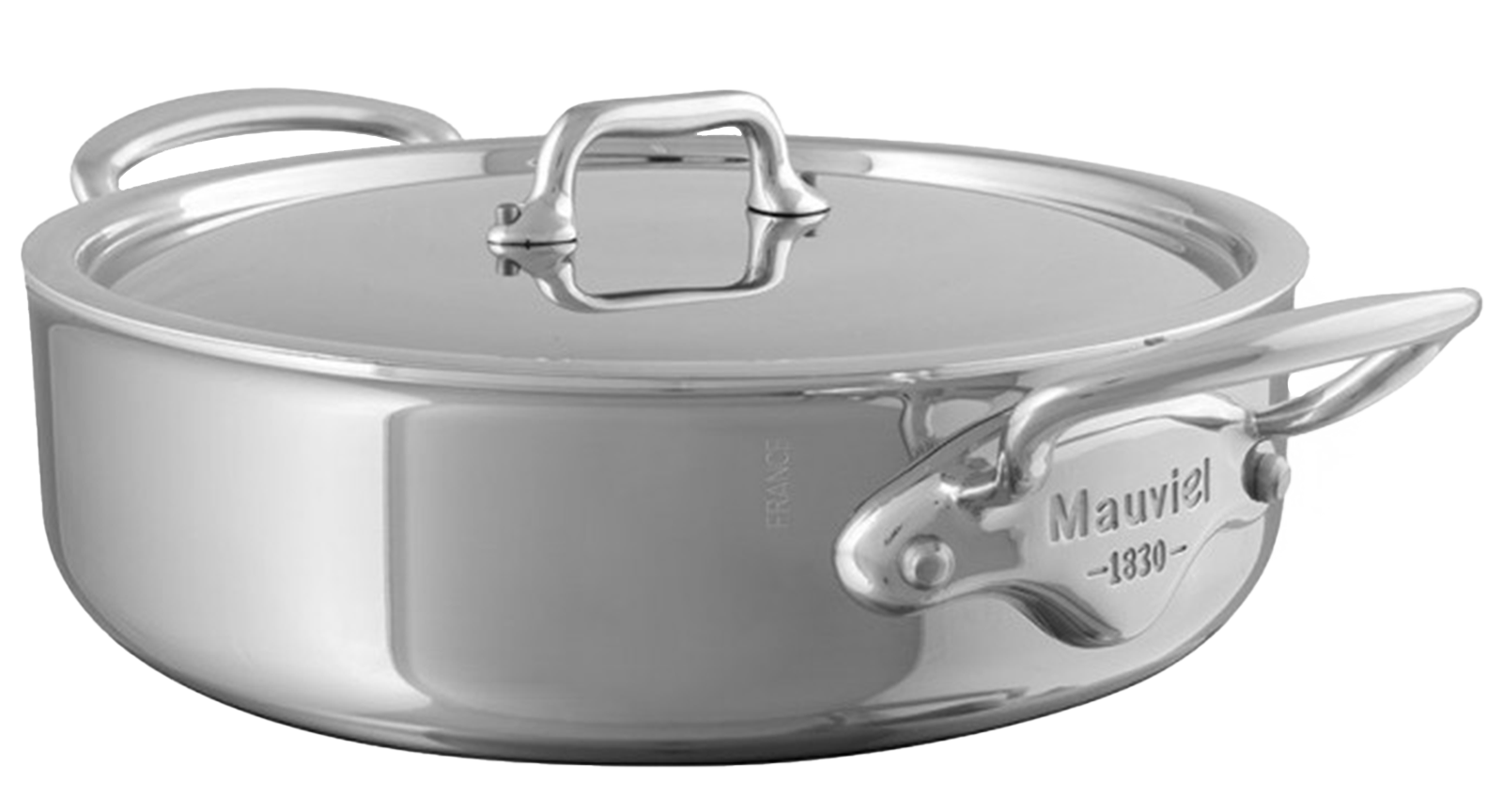 Mauviel 1830 M'COOK 5Ply Rondeau With Lid, Cast Stainless Steel Handle
