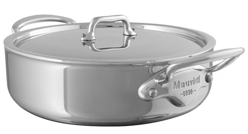 Mauviel 1830 M'COOK 5-Ply Rondeau With Lid, Cast Stainless Steel Handle - Mauviel USA