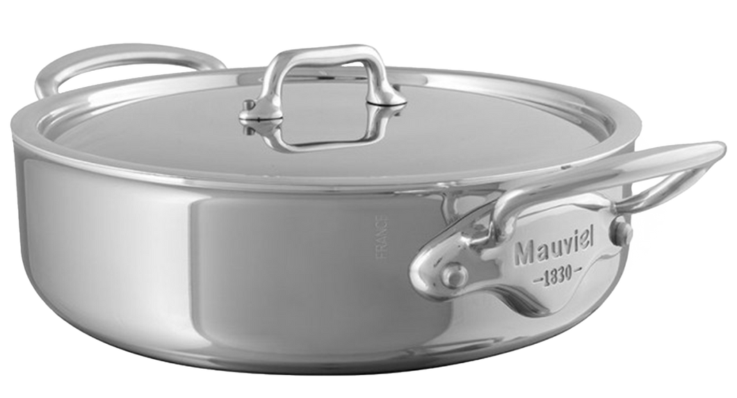 Mauviel 1830 M'COOK 5-Ply Rondeau With Lid, Cast Stainless Steel Handle - Mauviel USA