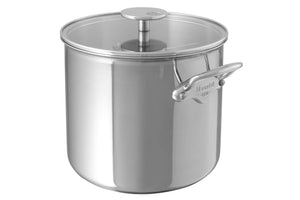 Mauviel 1830 Mauviel M'COOK 5-Ply Stockpot With Glass Lid, Cast Stainless Steel Handles, 9.7-Qt Mauviel 1830 M'COOK 5-Ply Stockpot With Glass Lid, Cast Stainless Steel Handles, 9.7-qt - Mauviel USA