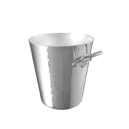 Mauviel 1830 M'30 Hammered Aluminum Champagne Bucket, Cast Stainless Steel Handles, 4.9-Qt - Mauviel USA