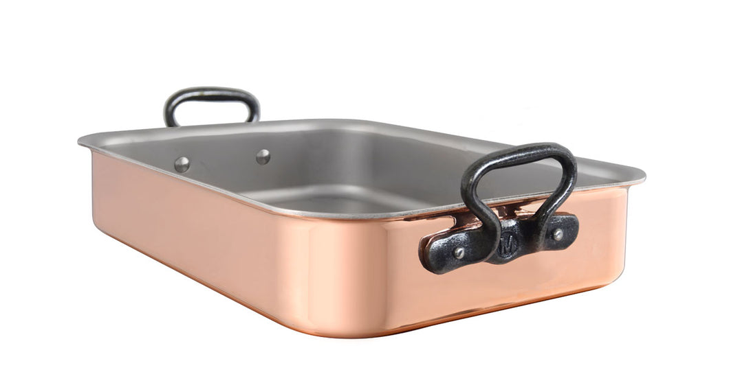 Mauviel 1830 M'HERITAGE 150 CI Roasting Pan With Cast Iron Handles, 13.7 x 9.8-In - Mauviel USA