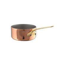 Mauviel Mauviel M'MINIS Copper Saute Pan With Brass Handles, 2.7-In M'MINIS copper saute pan with bronze handle ø 2.8 in packshot