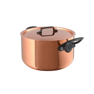 Mauviel 1830 Mauviel M'Heritage 200 CI Copper Stewpan With Lid, Cast Iron Handles, 6.1-Qt Mauviel 1830 M'HERITAGE 200 CI Stewpan With Lid, Cast Iron Handles - Mauviel USA