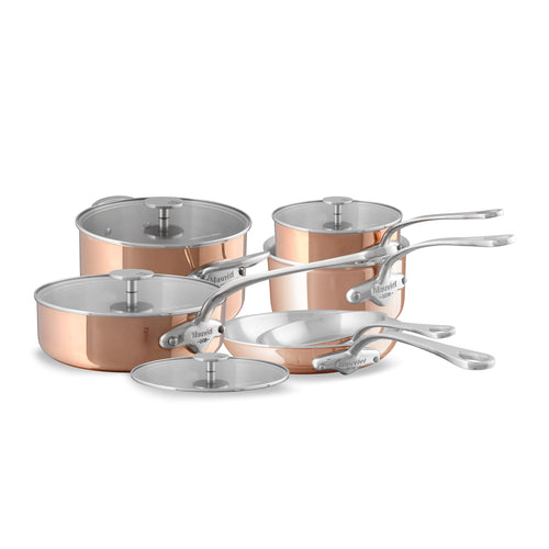 Mauviel 1830 M'3S Tri-Ply 10-Piece Cookware Set With Cast Stainless Steel Handles - Mauviel USA