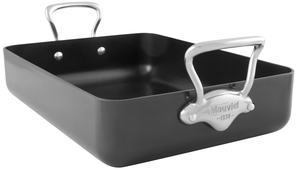 Mauviel 1830 Mauviel M'STONE 3 Roasting Pan With Cast Stainless Steel Handles, 13.7 x 9.8-In M'Stone3 Roasting pan - Mauviel USA