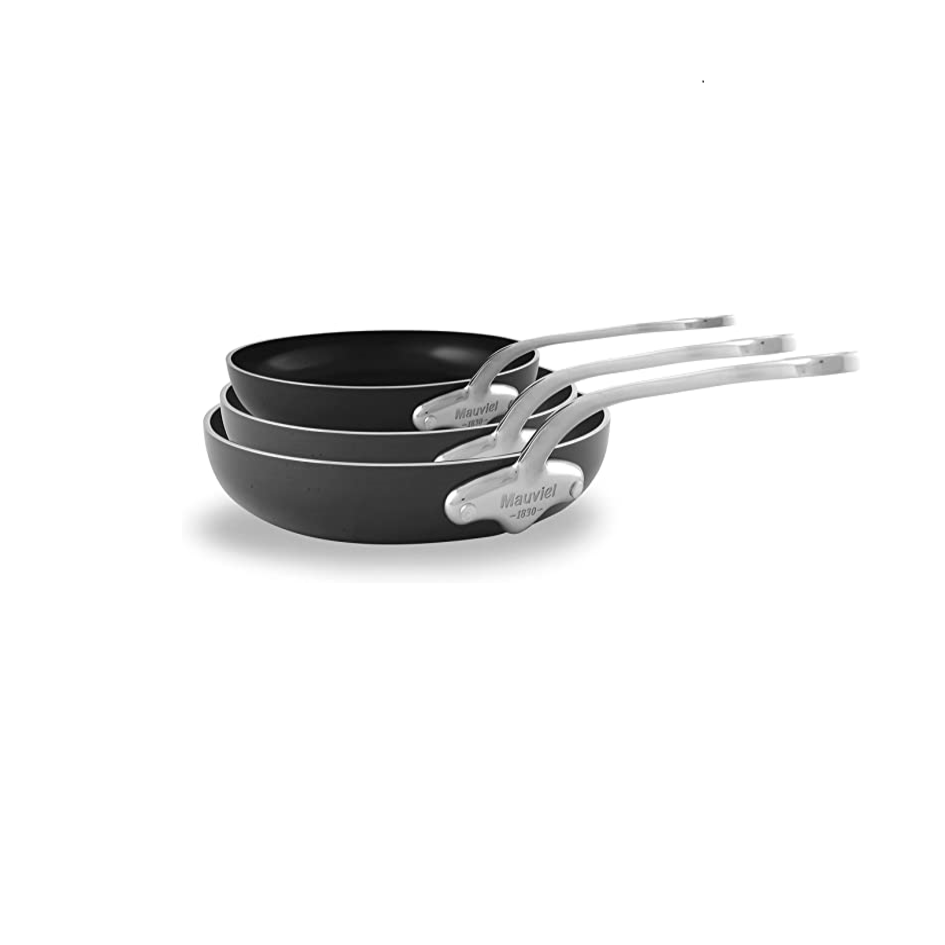 Mauviel 1830 M'STONE 3 3-Piece Frying Pan Set With Cast Stainless Steel Handles - Mauviel USA
