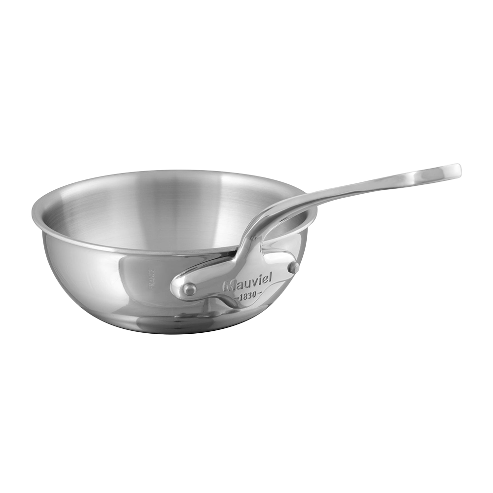 Mauviel 1830 M'COOK 5-Ply Curved Splayed Saute Pan With Cast Stainless Steel Handle, 3.4-qt - Mauviel USA