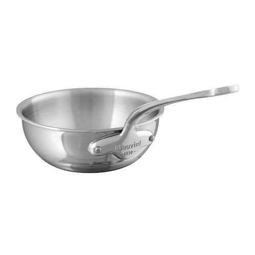 Mauviel 1830 M'COOK 5-Ply Curved Splayed Saute Pan With Cast Stainless Steel Handle, 3.4-qt - Mauviel USA