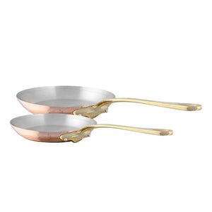 Mauviel 1830 Mauviel M'Heritage 150 B 2-Piece  Copper Frying Pan Set With Brass Handles Mauviel 1830 M'HERITAGE 150 B 2-Piece Frying Pan Set With Bronze Handles - Mauviel USA
