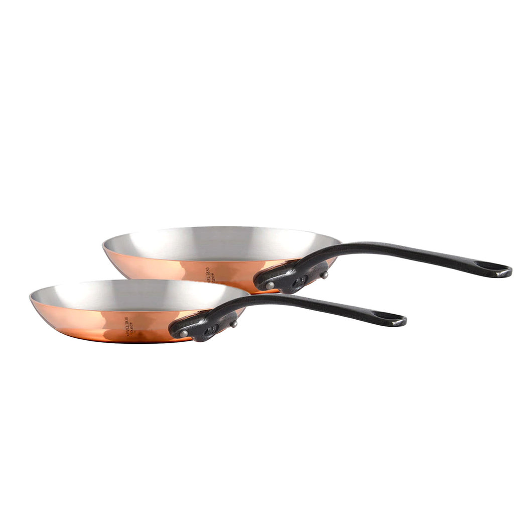 Mauviel 1830 M'HERITAGE 150 CI 2-Piece Frying Pan Set With Cast Iron Handles - Mauviel USA