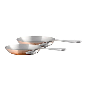 Mauviel 1830 Mauviel M'Heritage 150 S 2-Piece Copper Frying Pan Set With Cast Stainless Steel Handles M'HERITAGE M'150 S 2 piece set - Mauviel USA