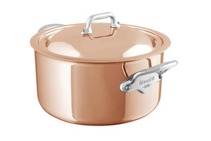 Mauviel 1830 Mauviel M'6 S Induction Copper Stewpan With Lid, Cast Stainless Steel Handles, 6.2-Qt Mauviel 1830 M’6S Stewpan With Lid, Cast Stainless Steel Handles - Mauviel USA