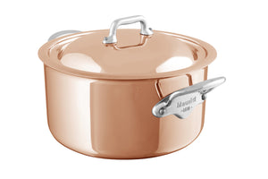 Mauviel 1830 Mauviel M'6 S Induction Copper Stewpan With Lid, Cast Stainless Steel Handles, 3.4-Qt Mauviel 1830 M’6S Stewpan With Lid, Cast Stainless Steel Handles - Mauviel USA
