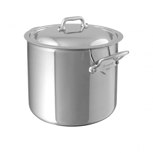 Mauviel 1830 M'COOK 5-Ply Stockpot With Lid, Cast Stainless Steel Handles, 9.7-qt - Mauviel USA