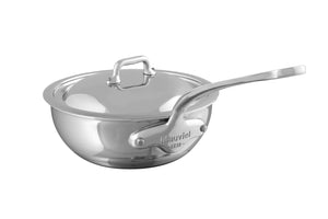Mauviel 1830 Mauviel M'COOK 5-Ply Curved Splayed Saute Pan With lid, Cast Stainless Steel Handle, 1.1-Qt Mauviel 1830 M'COOK 5-Ply Curved Splayed Saute Pan With lid, Cast Stainless Steel Handle - Mauviel USA